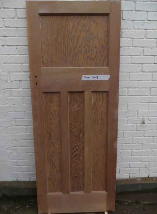 1930 S Original Reclaimed Stripped Pine Interior Door Int 001