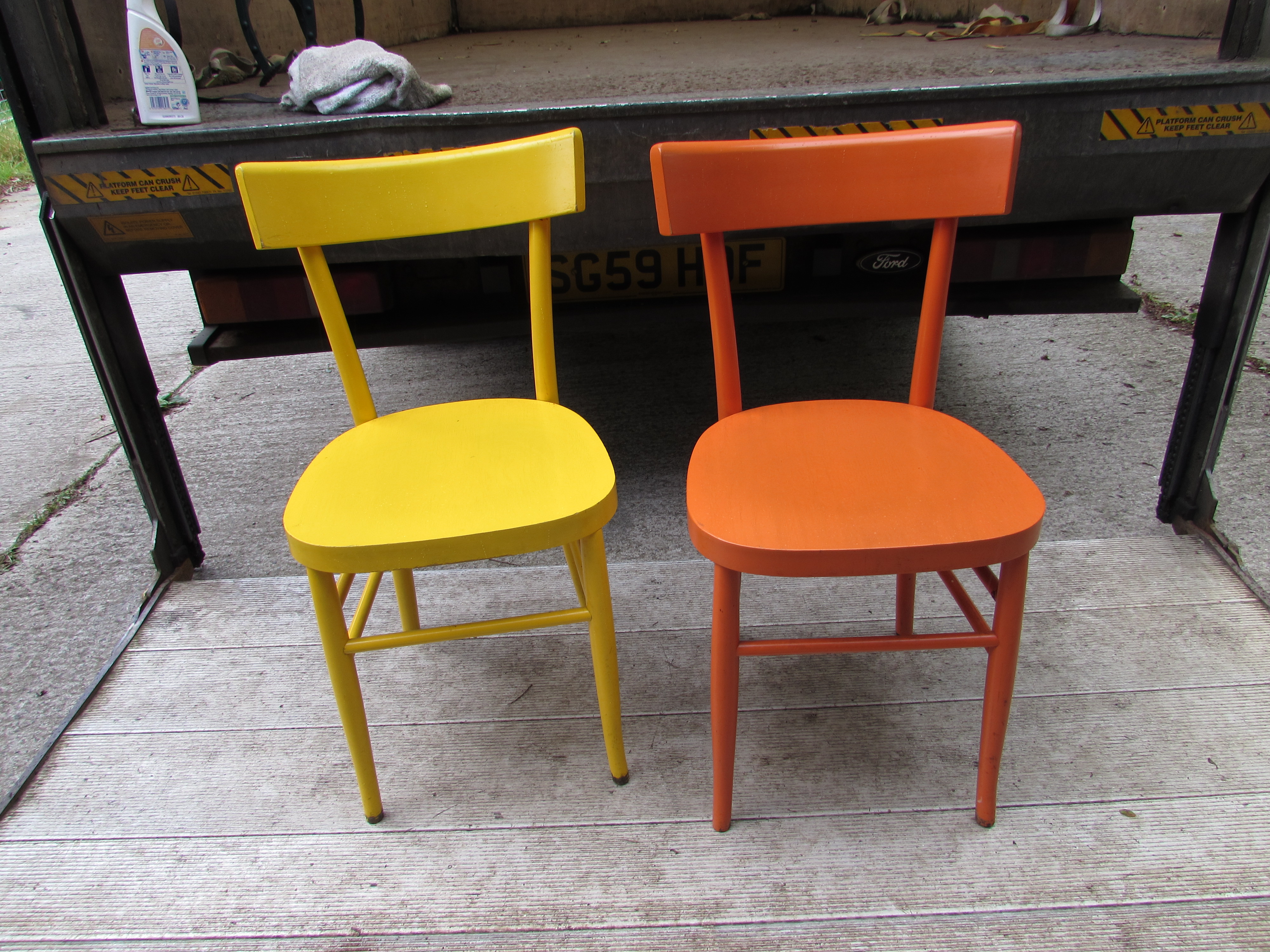 Secondhand Chairs And Tables Cafe Or Bistro Chairs Colourful