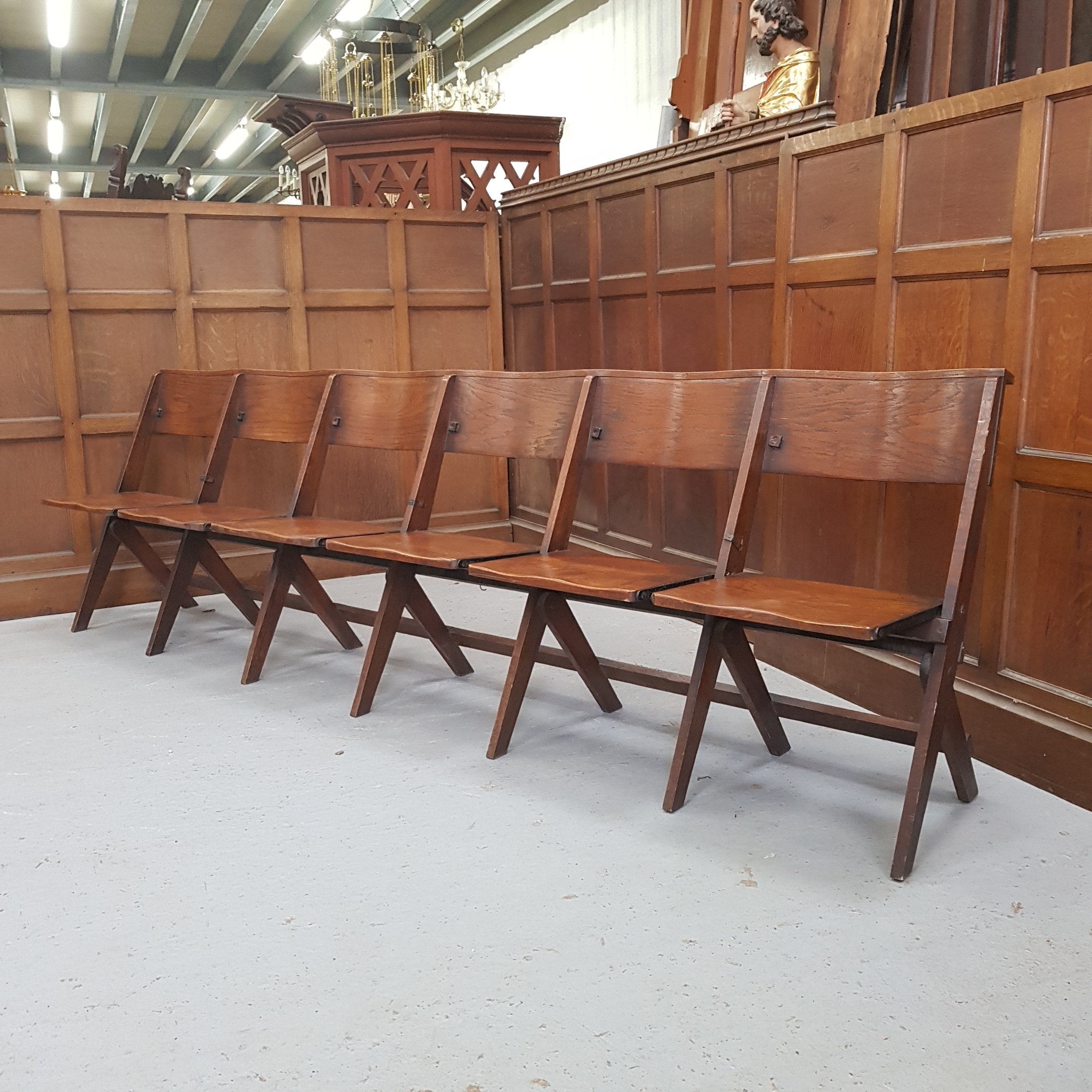 Secondhand Chairs And Tables Church Pews And Chairs 10x Oak 1930 S Classic Folding Benches 6 Seater Surrey
