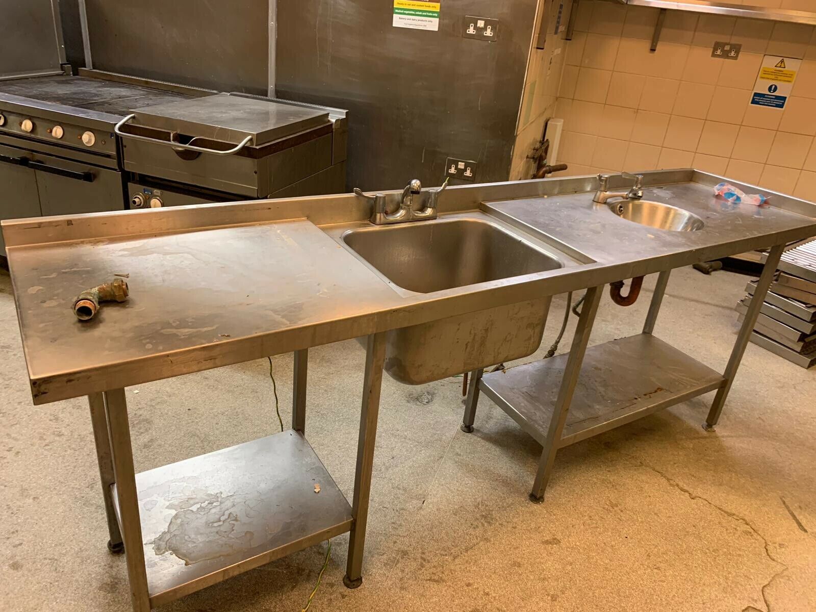 Commercial Stainless Steel Double Sink Hand Pot Sinks With Taps West Sussex