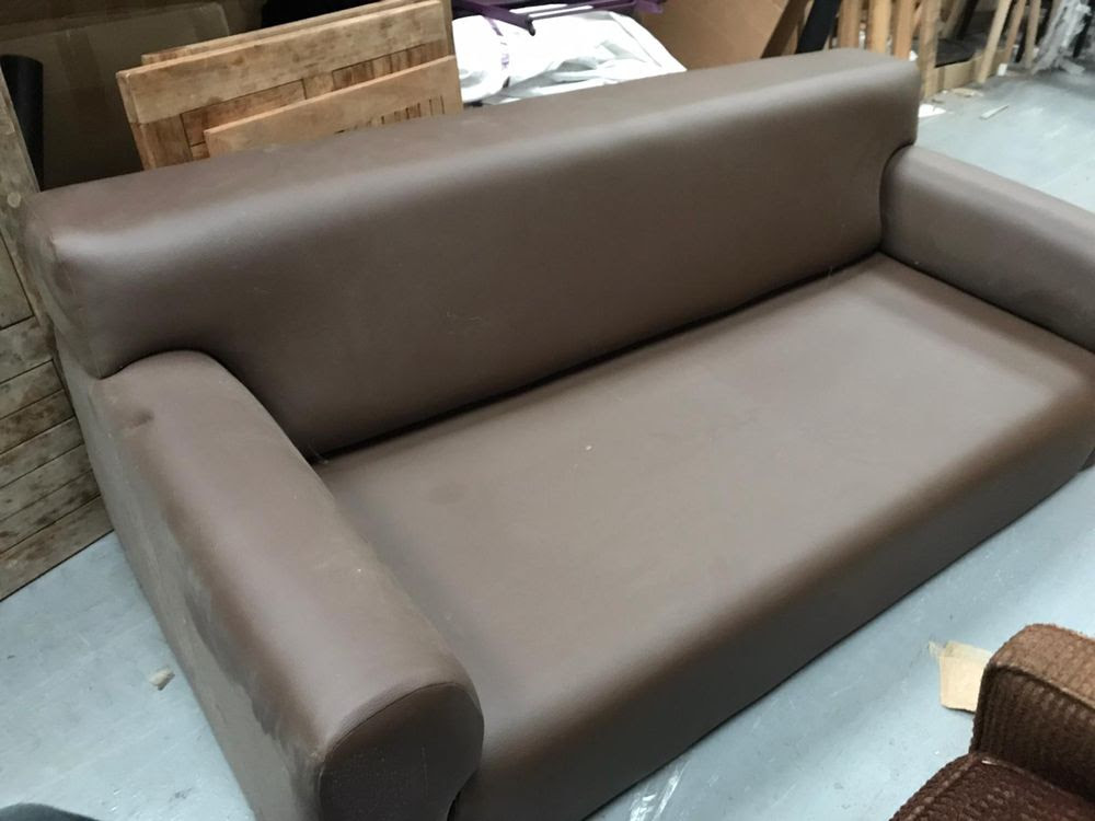 Secondhand Pub Equipment Sofas And Low Tables 2x Brown Faux