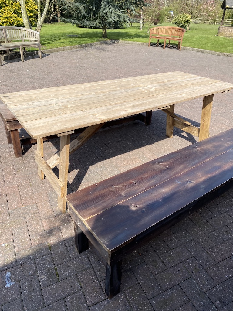 second hand table and bench