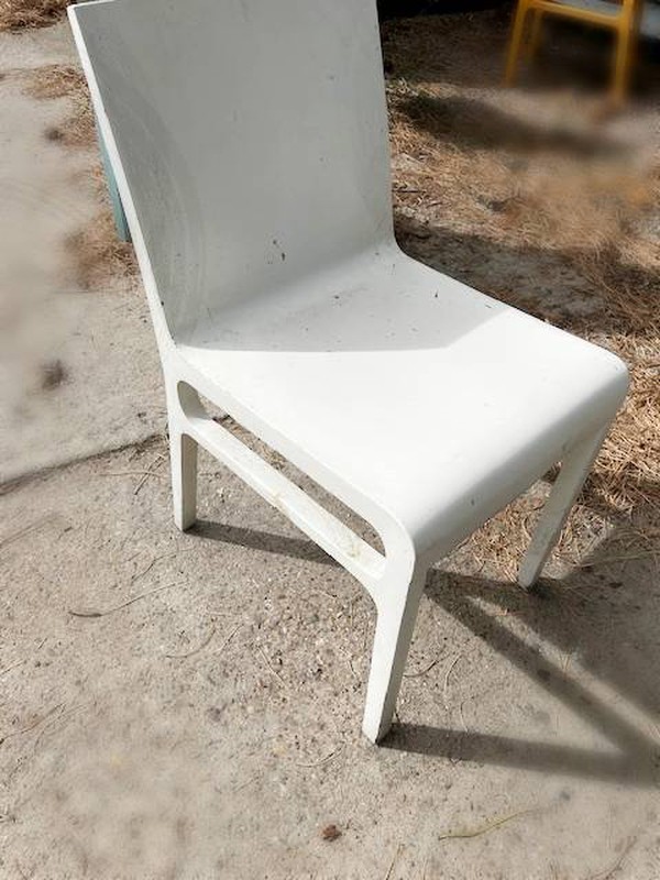 White plywood chairs