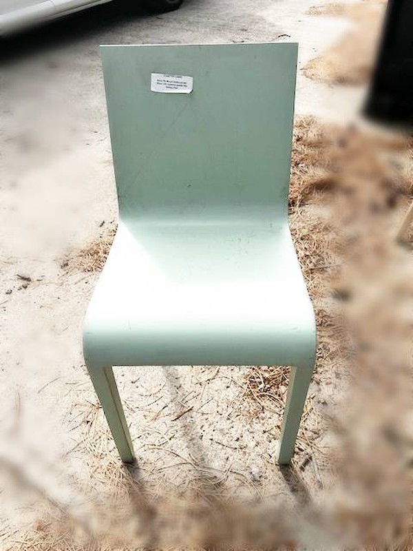 Green plywood chairs