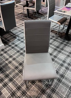Grey Faux Leather Chairs For Sale