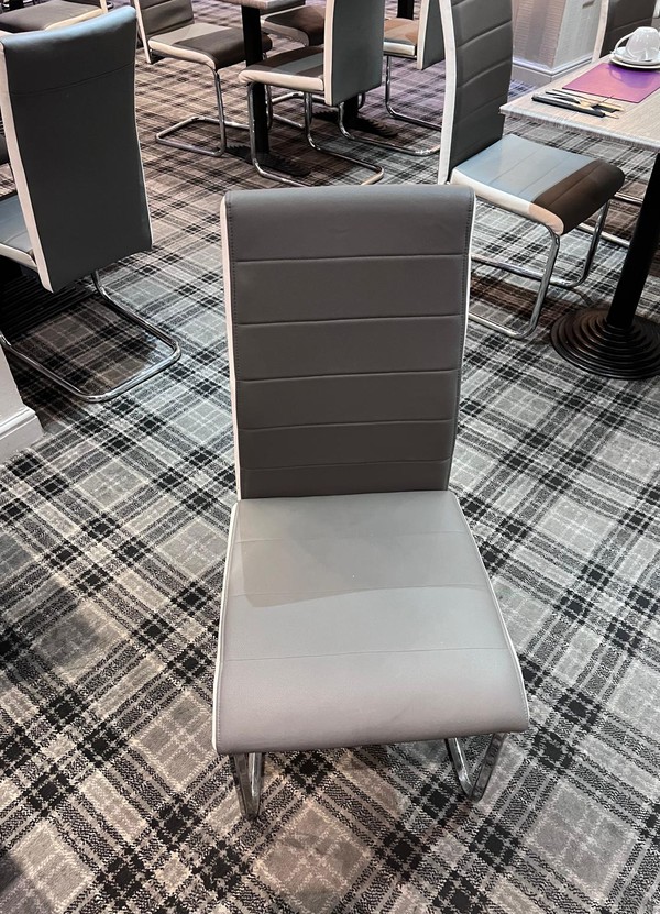 Grey Faux Leather Chairs For Sale