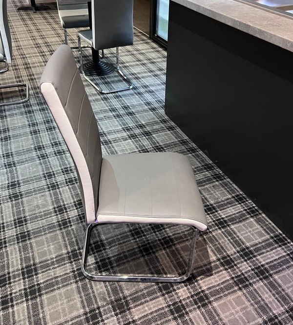 Used Grey Faux Leather Chairs
