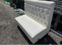 White button back bench seating