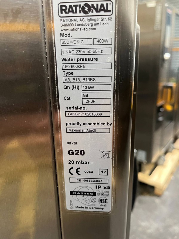 Rational SCC WE 61 G 6 Grid Combi Oven