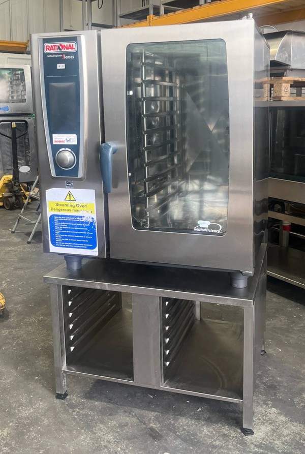SCC WE101 G 10 Grid Combi Oven on a stand