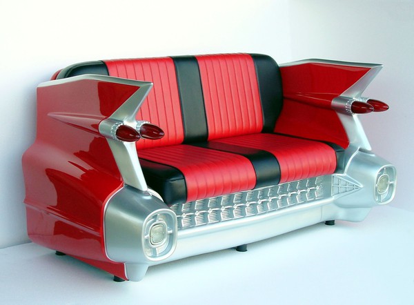 1959 Cadillac Car sofa / American dinner prop