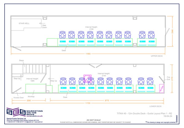 Plan of 13.6m Ex Disaster Recovery Double Deck Trailer