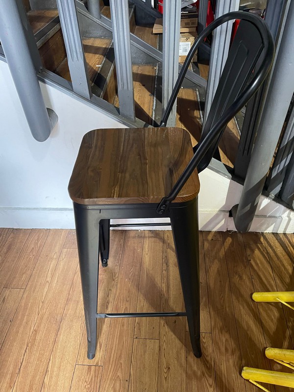 Black Tolix style bar stool