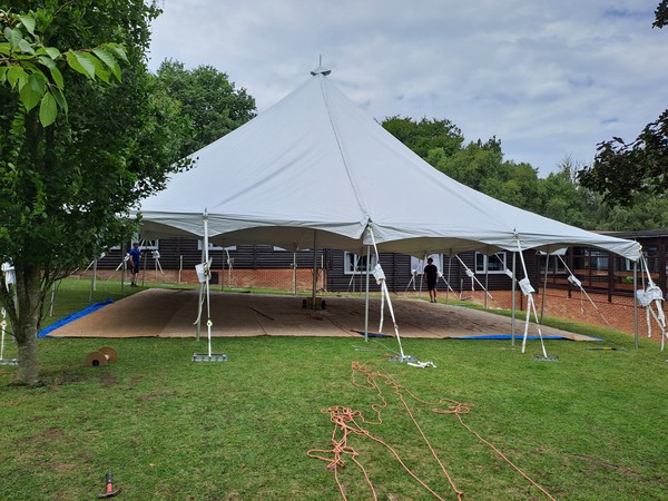 Secondhand Traditional Peak Pole Marquee For Sale