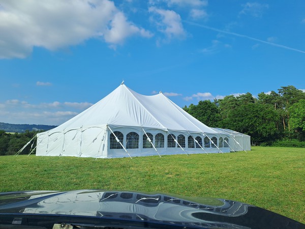 Secondhand Traditional Peak Pole Marquee For Sale