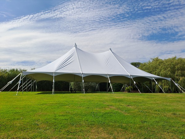 Secondhand Traditional Peak Pole Marquee For Sale