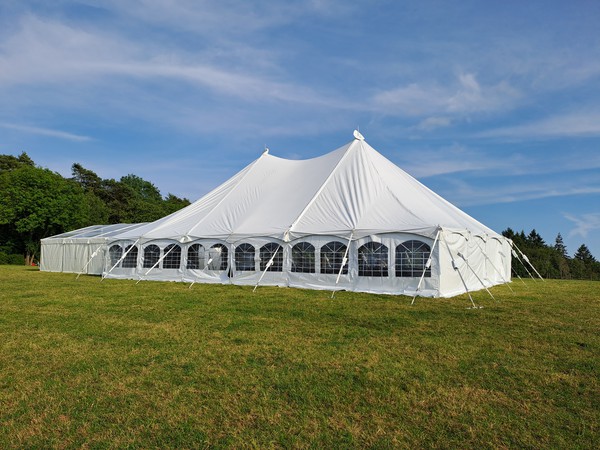 Secondhand Traditional Peak Pole Marquee For Sale