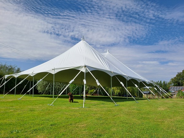Secondhand Traditional Peak Pole Marquee For Sale