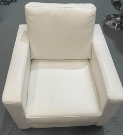 2x White Faux Leather Armchair