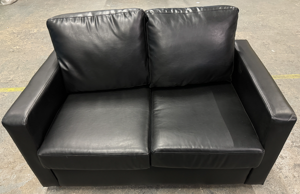 Black Faux Leather Sofa