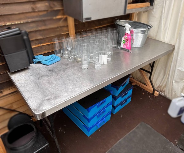 Marquee catering stainless steel trestle tables