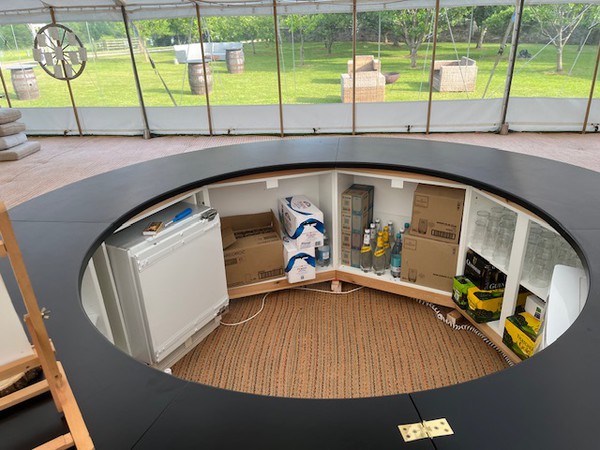 Bar with space for fridges