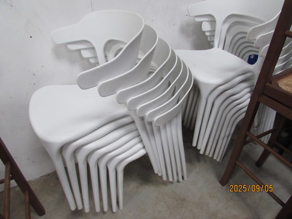 White Cafe Curved Chairs