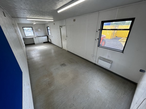 Secondhand 10ft Canteen Office Site Cabin On Jack Legs For Sale