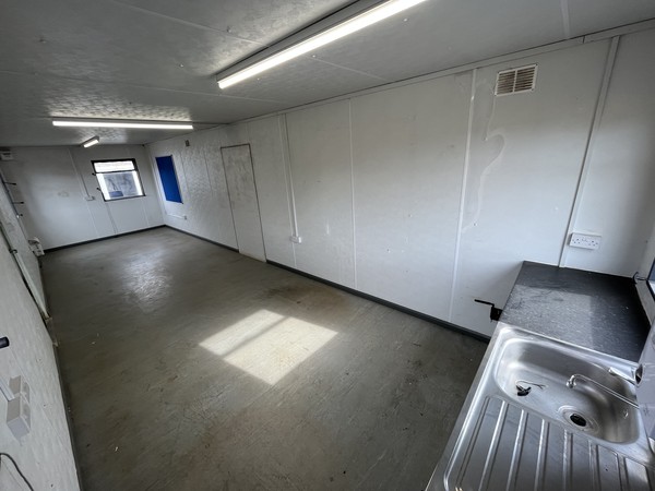 Secondhand 10ft Canteen Office Site Cabin On Jack Legs For Sale