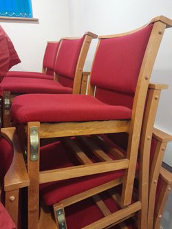 Secondhand Linking Upholstered Church Chairs For Sale