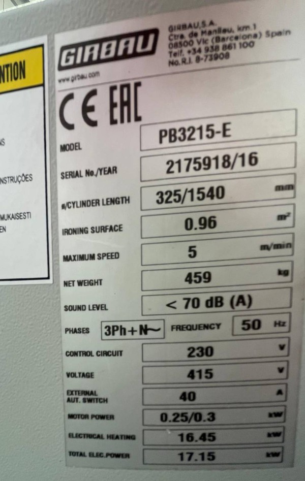 Girbau PB3215e