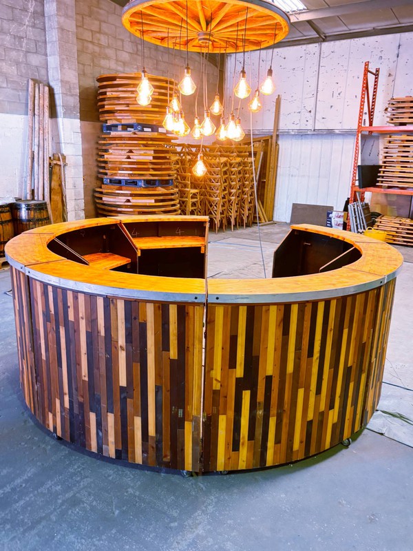 Cart wheel chandelier