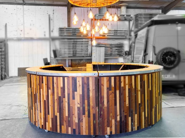 Rustic Wooden round bar for sale