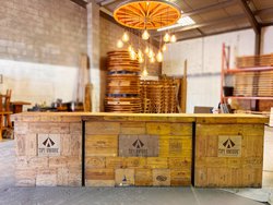 Rustic wine box bar