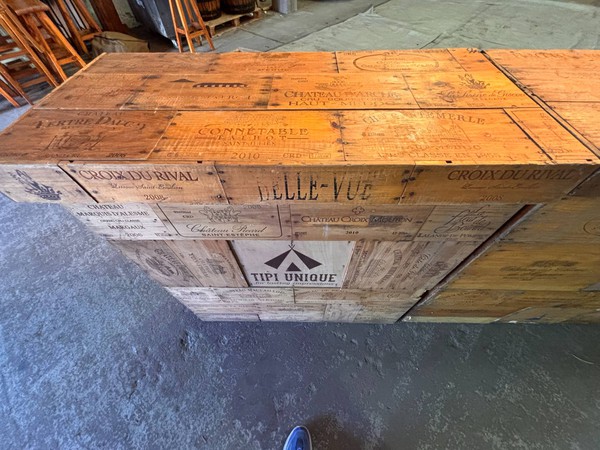Used wine crate reclaimed bar