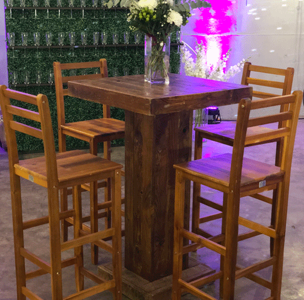 7x Wooden Poseur Tables