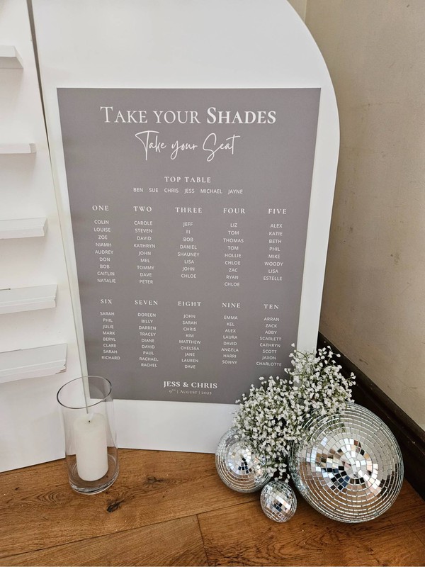 Wedding table plan