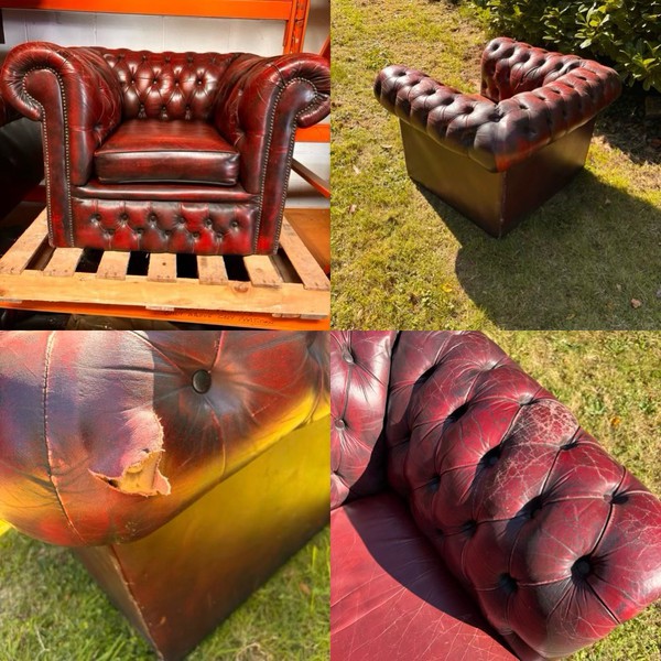 Red Oxblood Chesterfield Armchairs