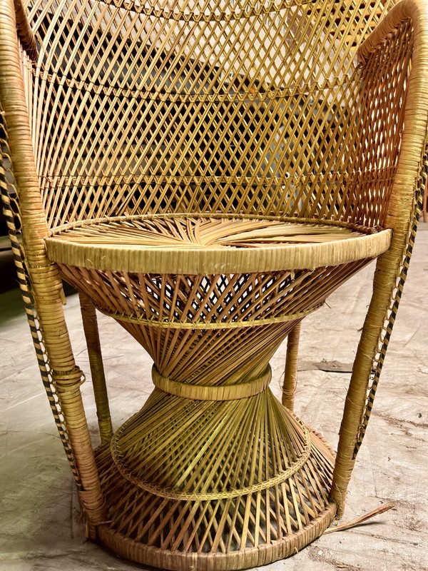 Peacock chair in wicker base