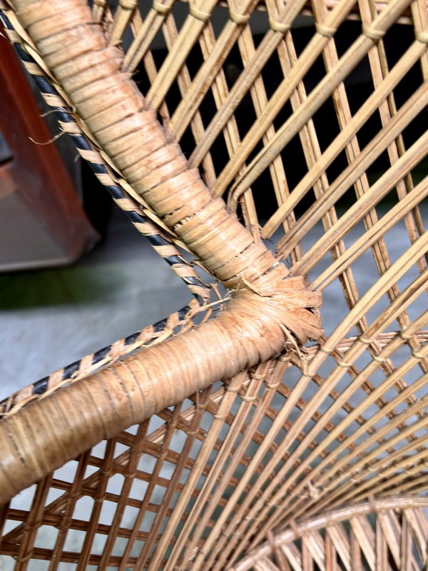 Used Peacock chair in wicker for sale