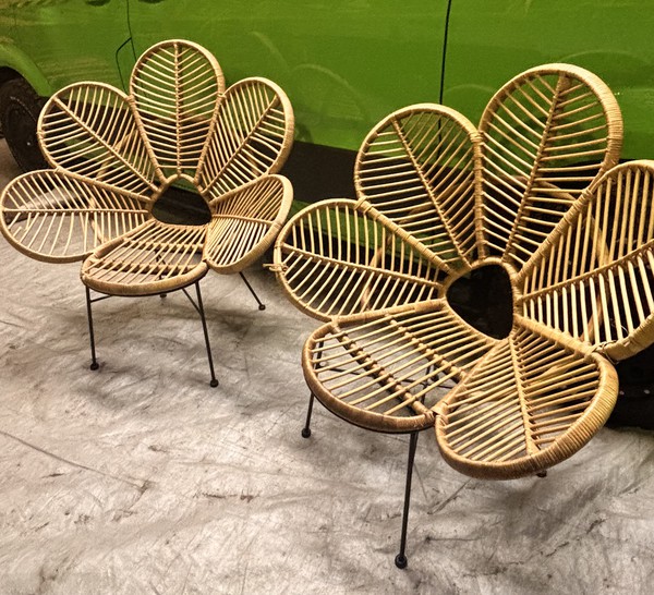 Wicker / Rattan designer flower chairs