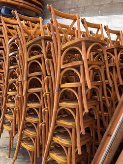 Used Stacking cross back chairs