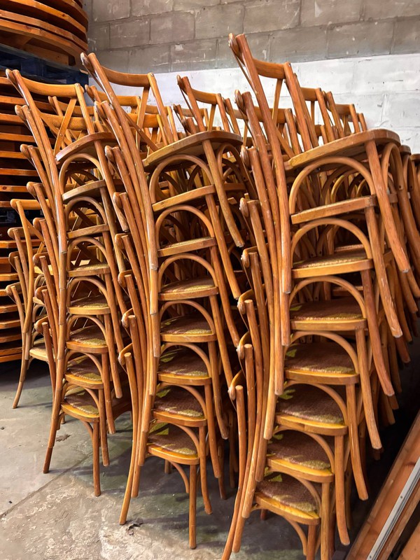 Second hand Stacking cross back chairs