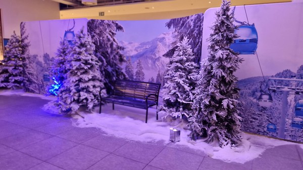 Winter backdrop ski lift