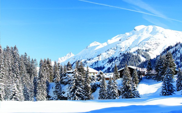 Winter snow skiing backdrop