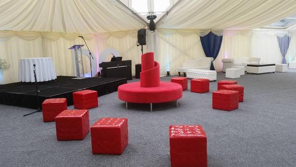 Red cube seating