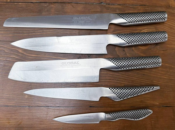 Global 5 Knife Set With Block For Sale