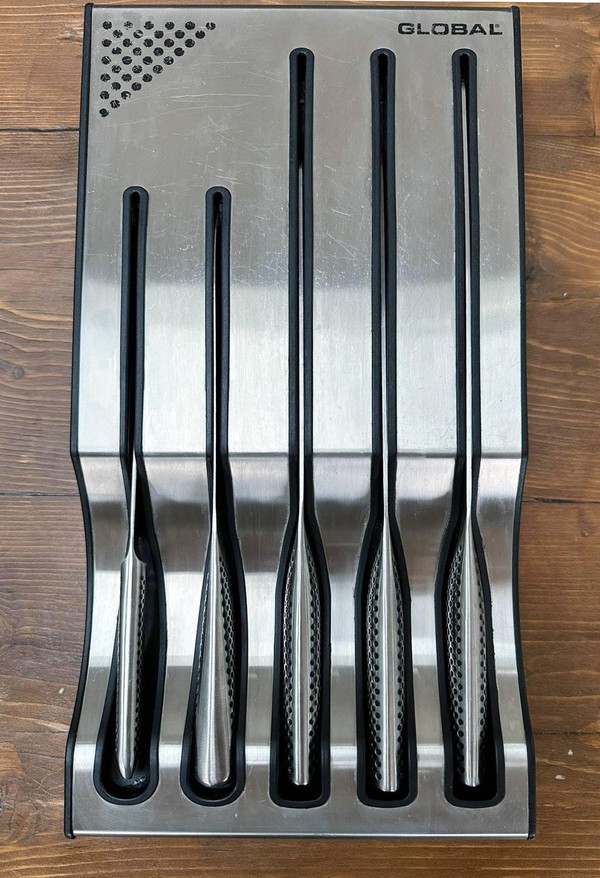 Secondhand Global 5 Knife Set With Block