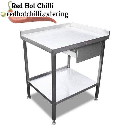 0.805m Stainless Steel Corner Table With Drawer 0.805m Stainless Steel Corner Table With Drawer