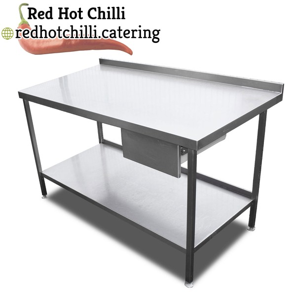 1.5m Stainless Steel Table With Drawer